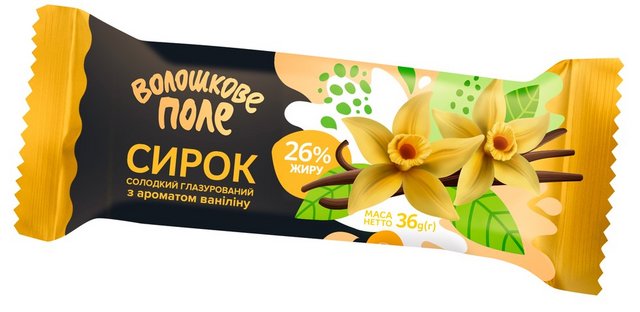 Сирок глазурований ВОЛОШКОВЕ ПОЛЕ ваніль 26%, 36г